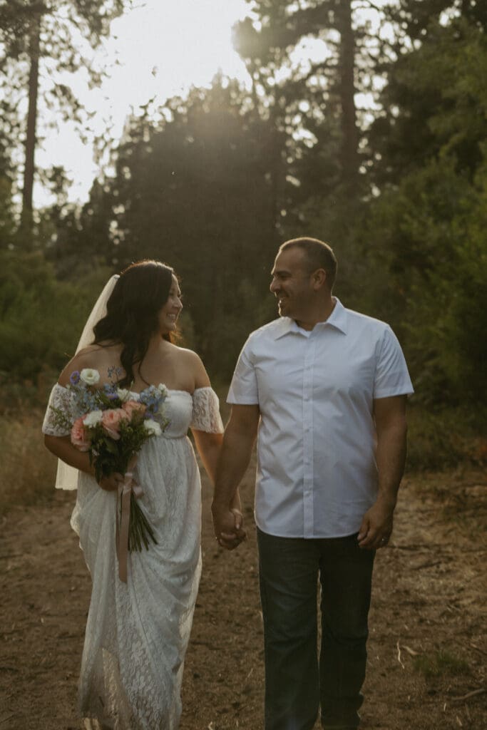 Eloping in Big Bear, CA at Bluff Lake