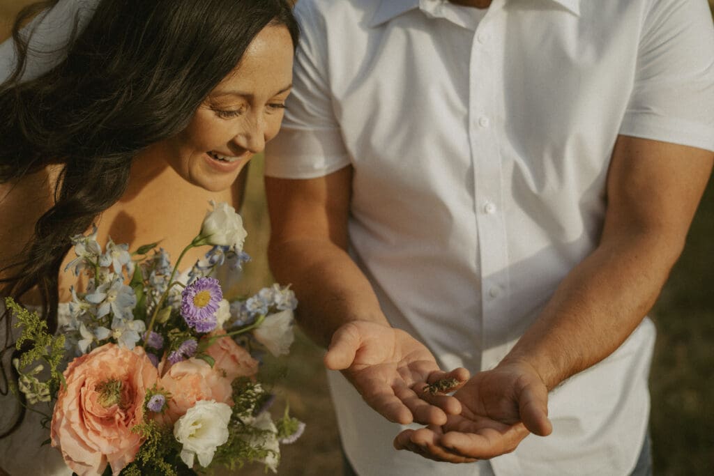 Sweet Moment with a mini toad during your elopement.